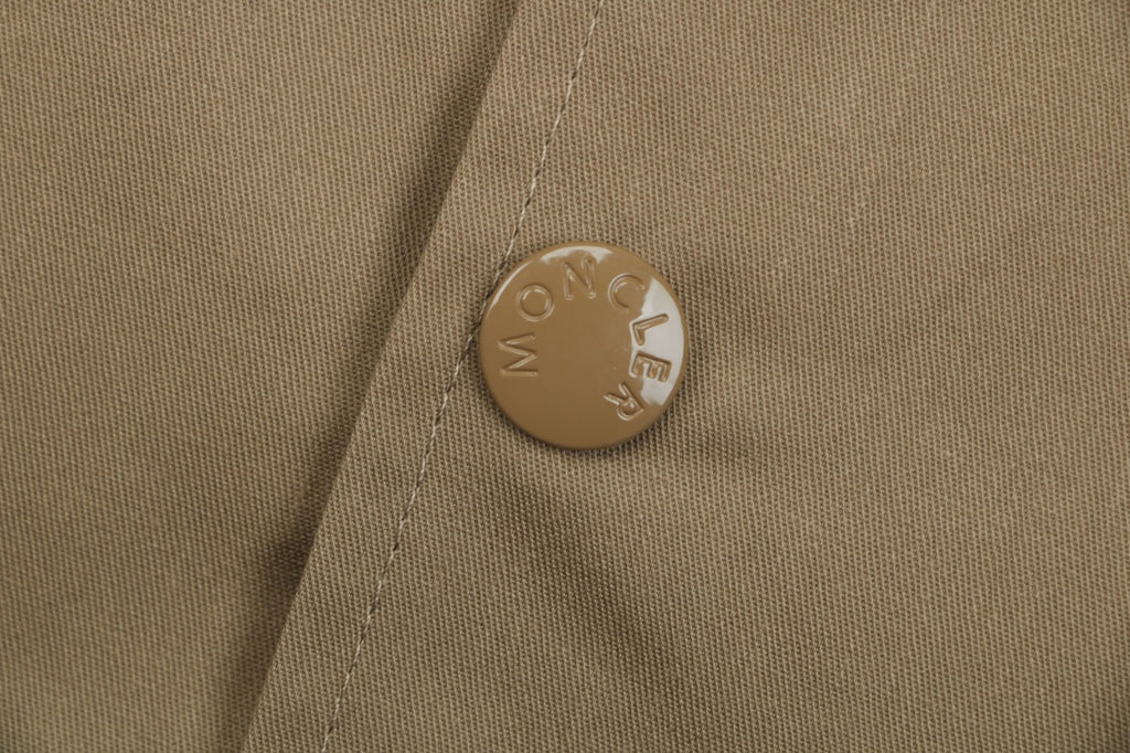 Moncler Dual-Pocket M-Patch Short-Sleeve Shirt in Khaki