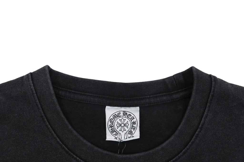 Chrome Hearts Shadow Cross Print Washed Long-Sleeve T-Shirt in Black