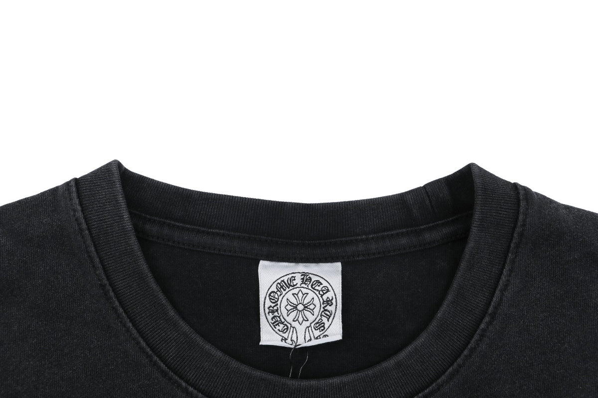 Chrome Hearts Shadow Cross Print Washed Long-Sleeve T-Shirt in Black