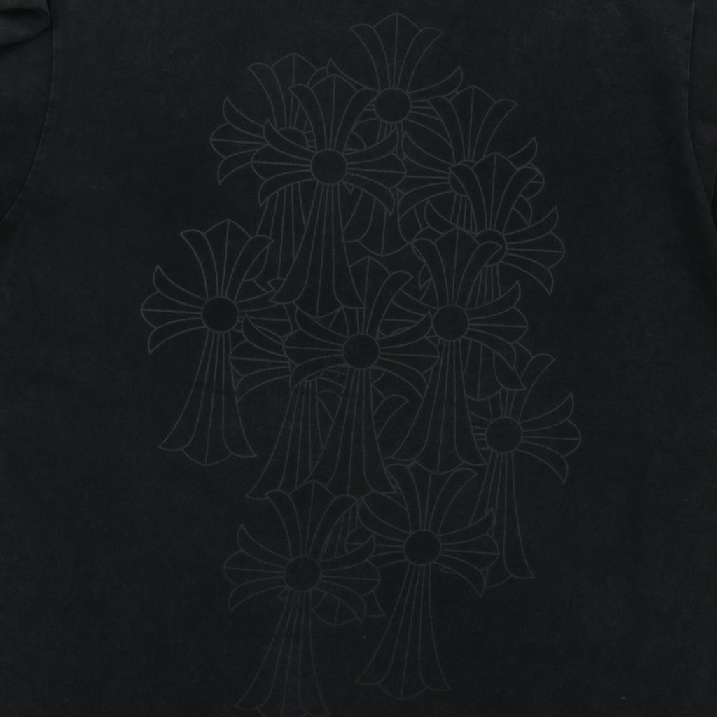 Chrome Hearts Shadow Cross Print Washed Long-Sleeve T-Shirt in Black