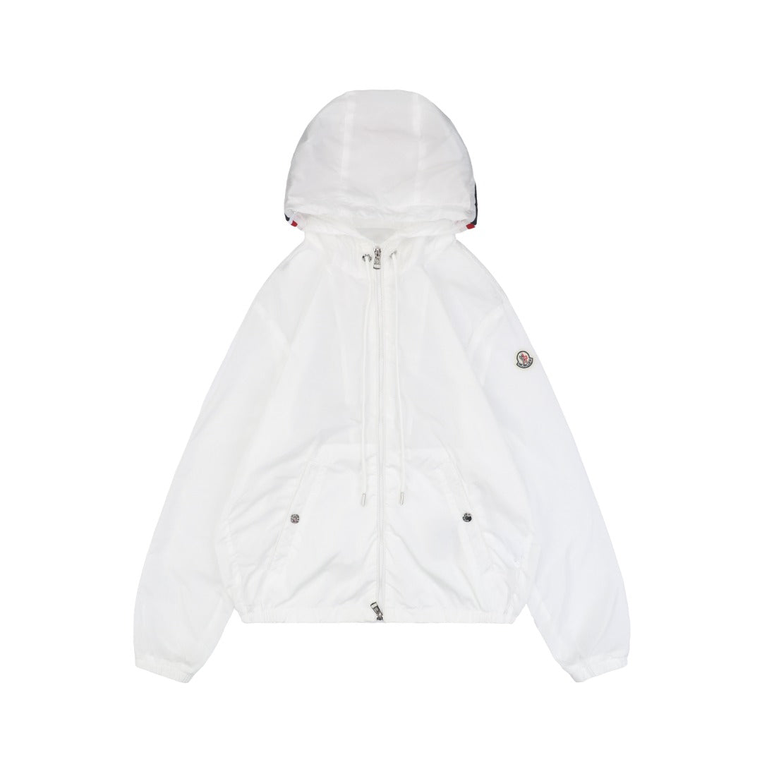 Moncler 25SS Grimpeurs Hooded Sun-Protection Jacket in White