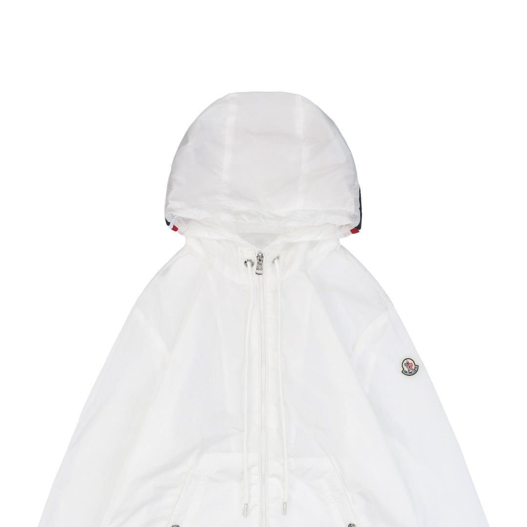 Moncler 25SS Grimpeurs Hooded Sun-Protection Jacket in White