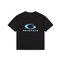 Balenciaga Blue Ring Logo T-Shirt in Black