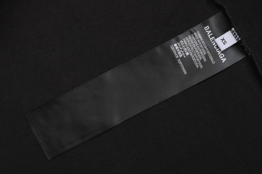 Balenciaga Blue Ring Logo T-Shirt in Black