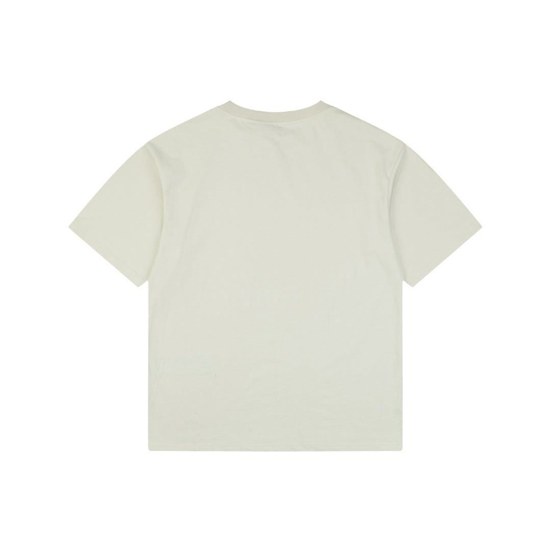 Balenciaga Blue Ring Logo T-Shirt in Off-White