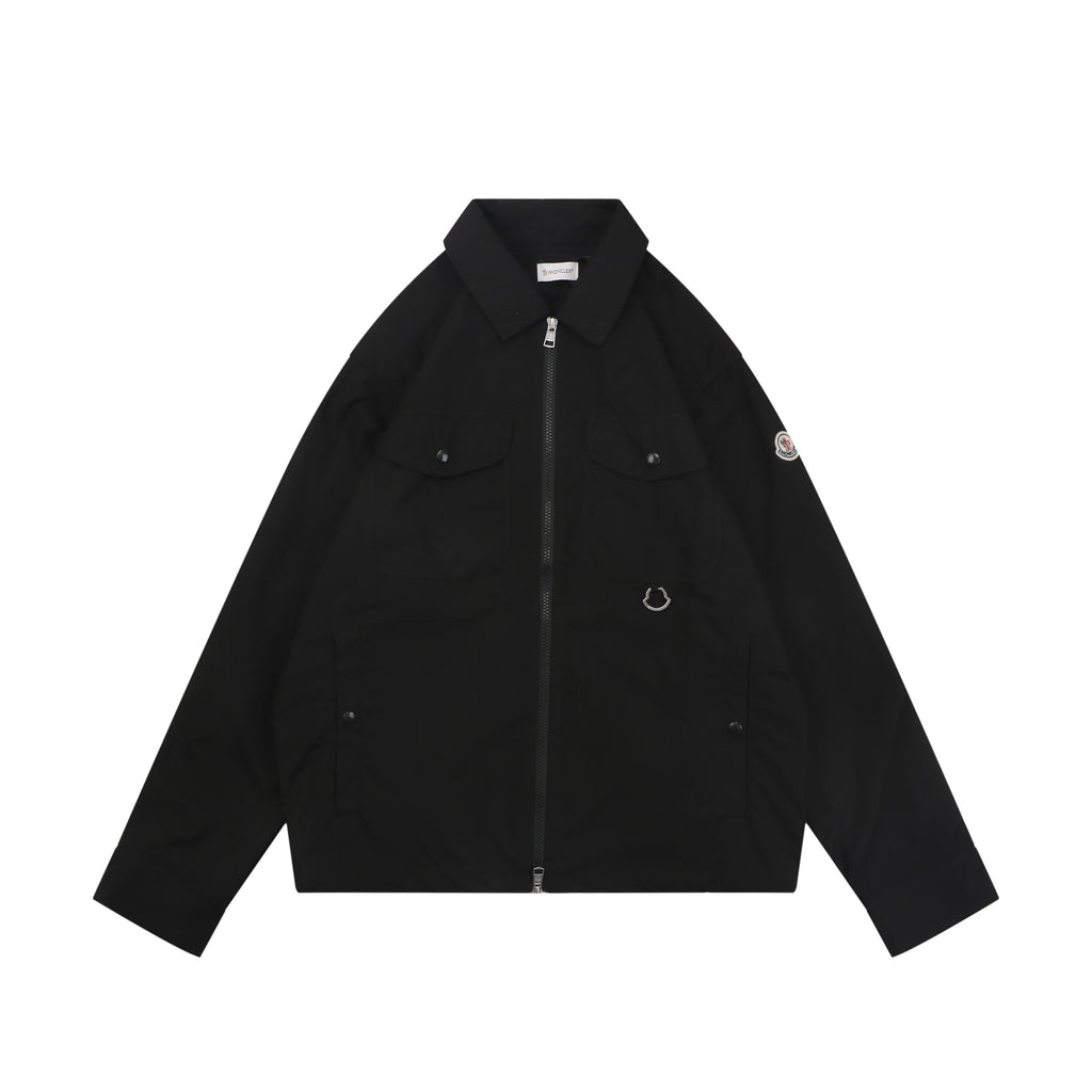 Moncler Sleeve MK Logo Multi-Pocket Jacket in Black
