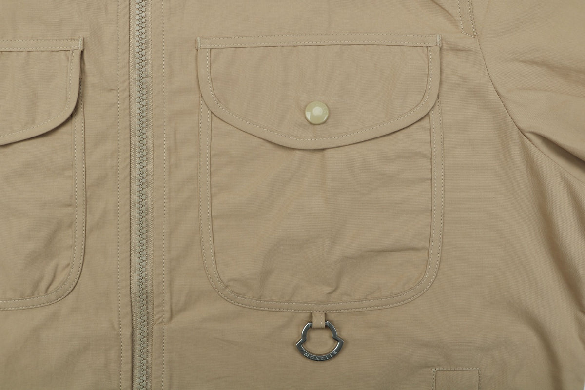 Moncler Sleeve MK Logo Multi-Pocket Jacket in Khaki