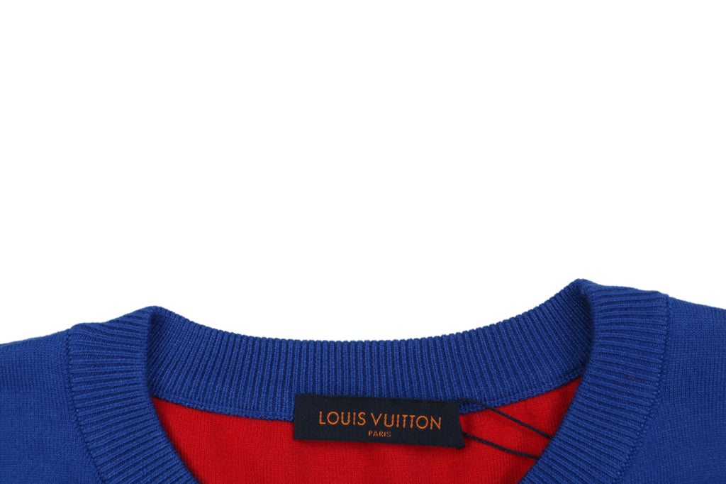 Louis Vuitton Blue Red Gradient Monogram Crewneck Sweater