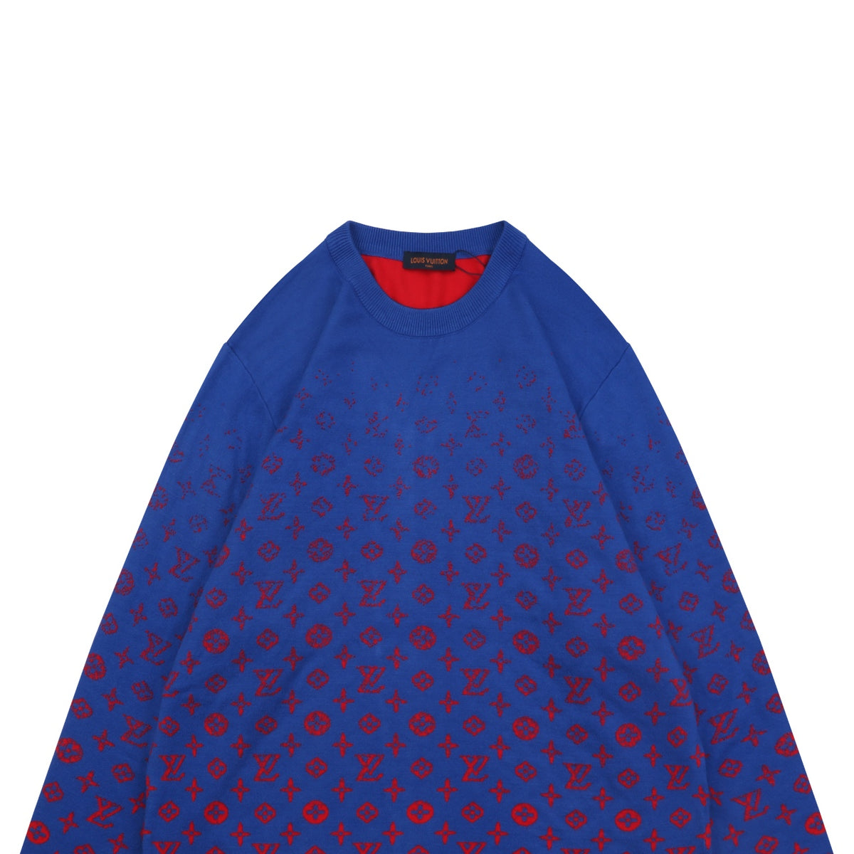 Louis Vuitton Blue Red Gradient Monogram Crewneck Sweater