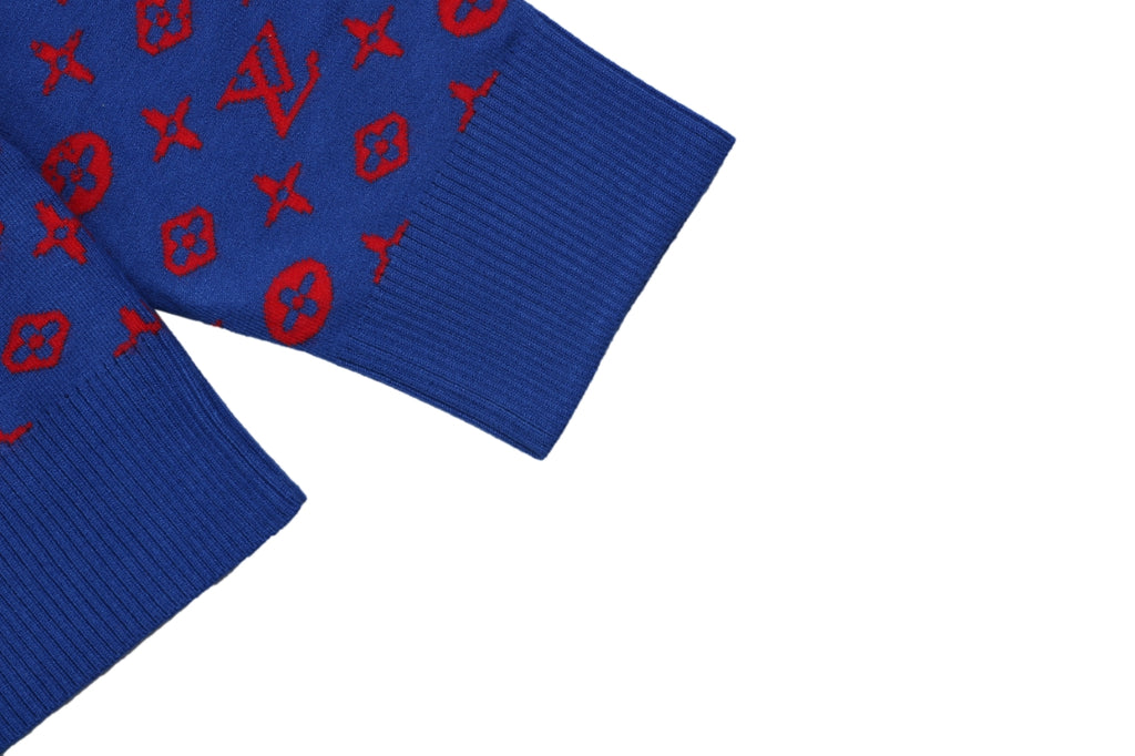 Louis Vuitton Blue Red Gradient Monogram Crewneck Sweater