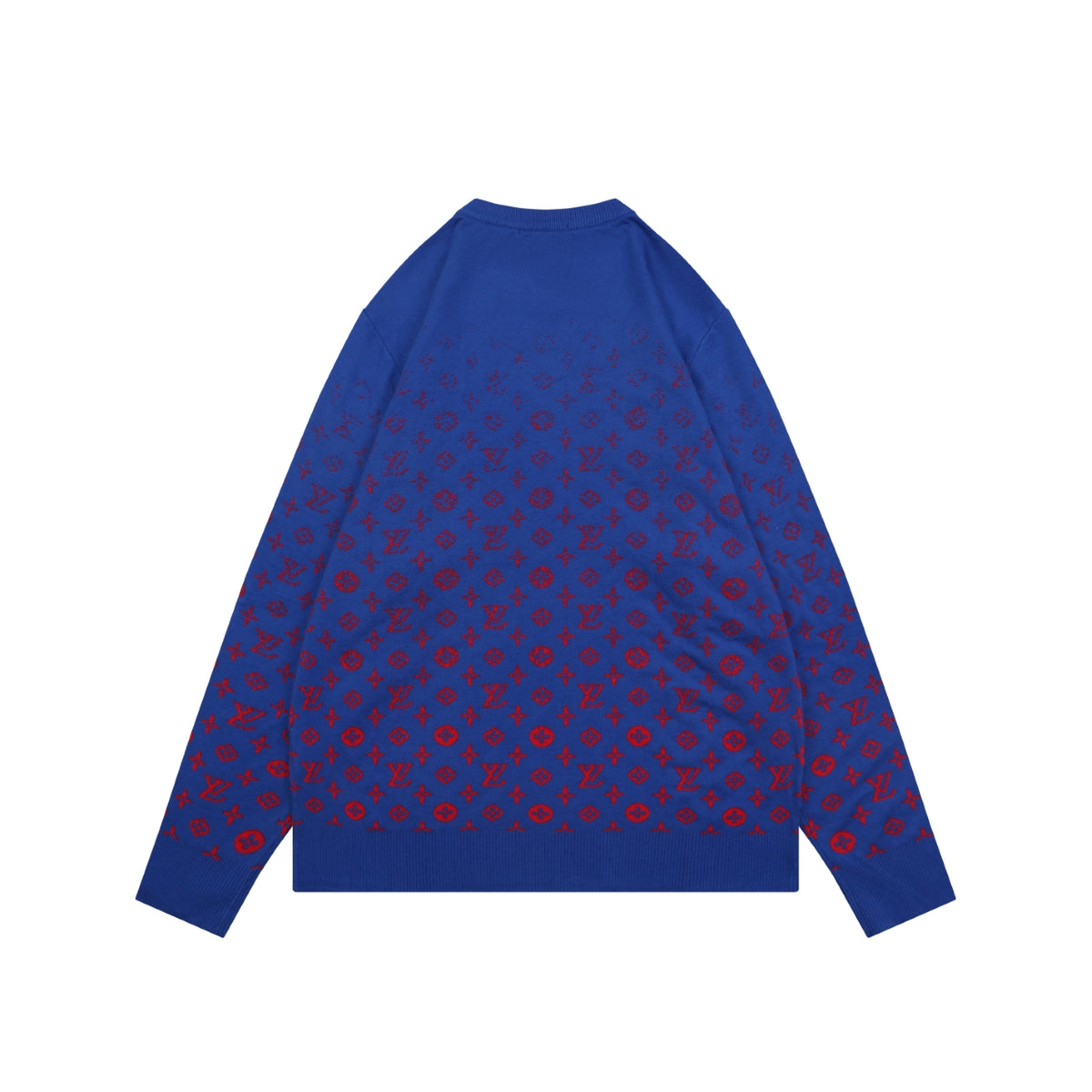 Louis Vuitton Blue Red Gradient Monogram Crewneck Sweater