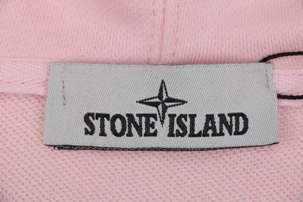 Stone Island Arm Badge Zip Hooded Jacket in Pink