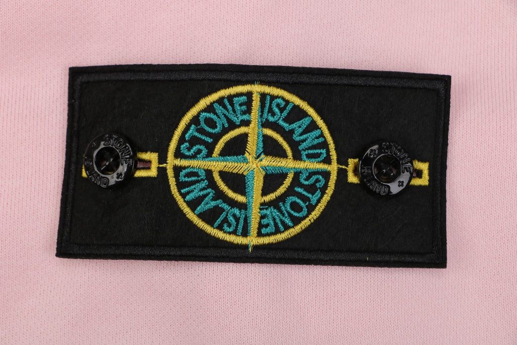 Stone Island Arm Badge Zip Hooded Jacket in Pink