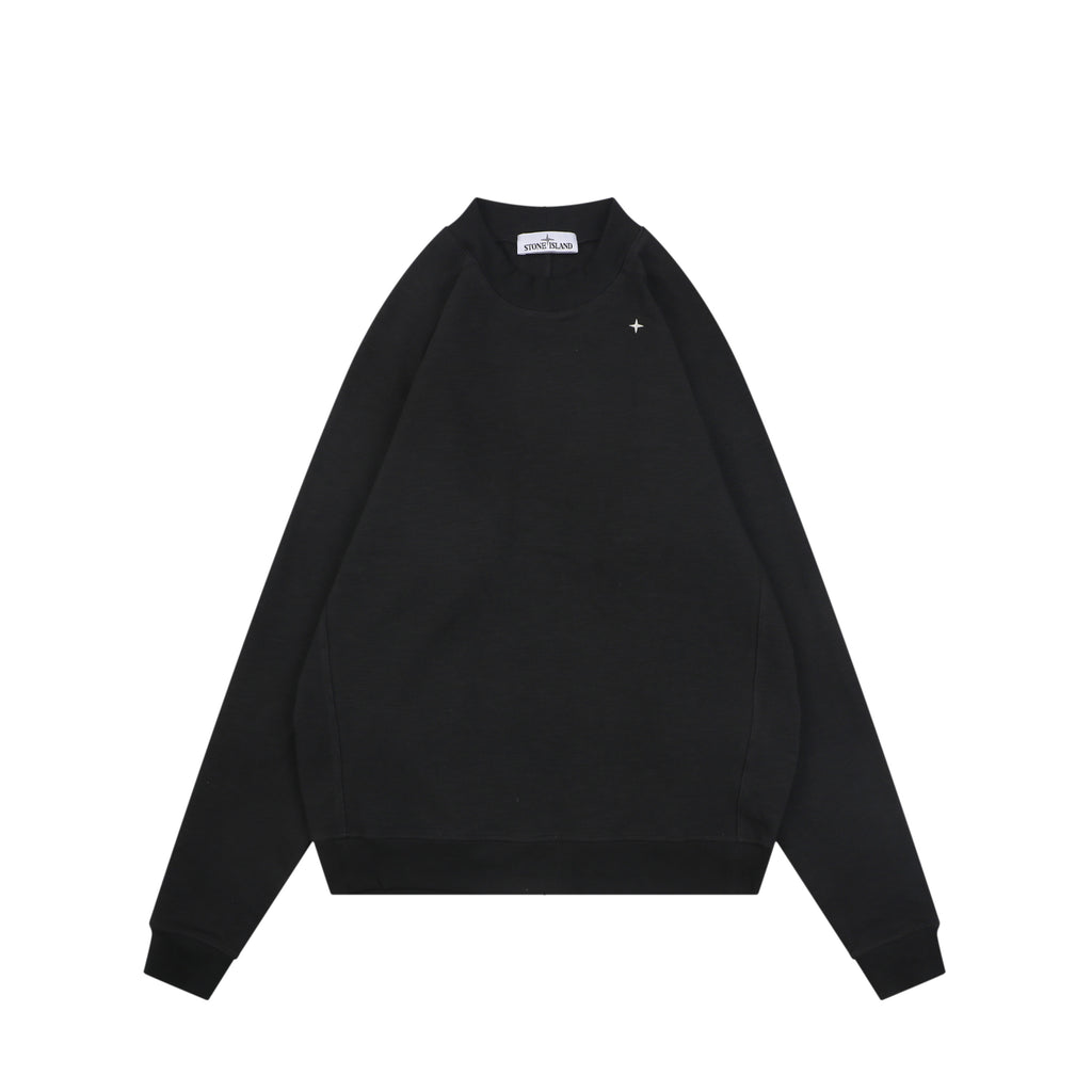 Stone Island Small Star Embroidered Crewneck Sweatshirt in Black