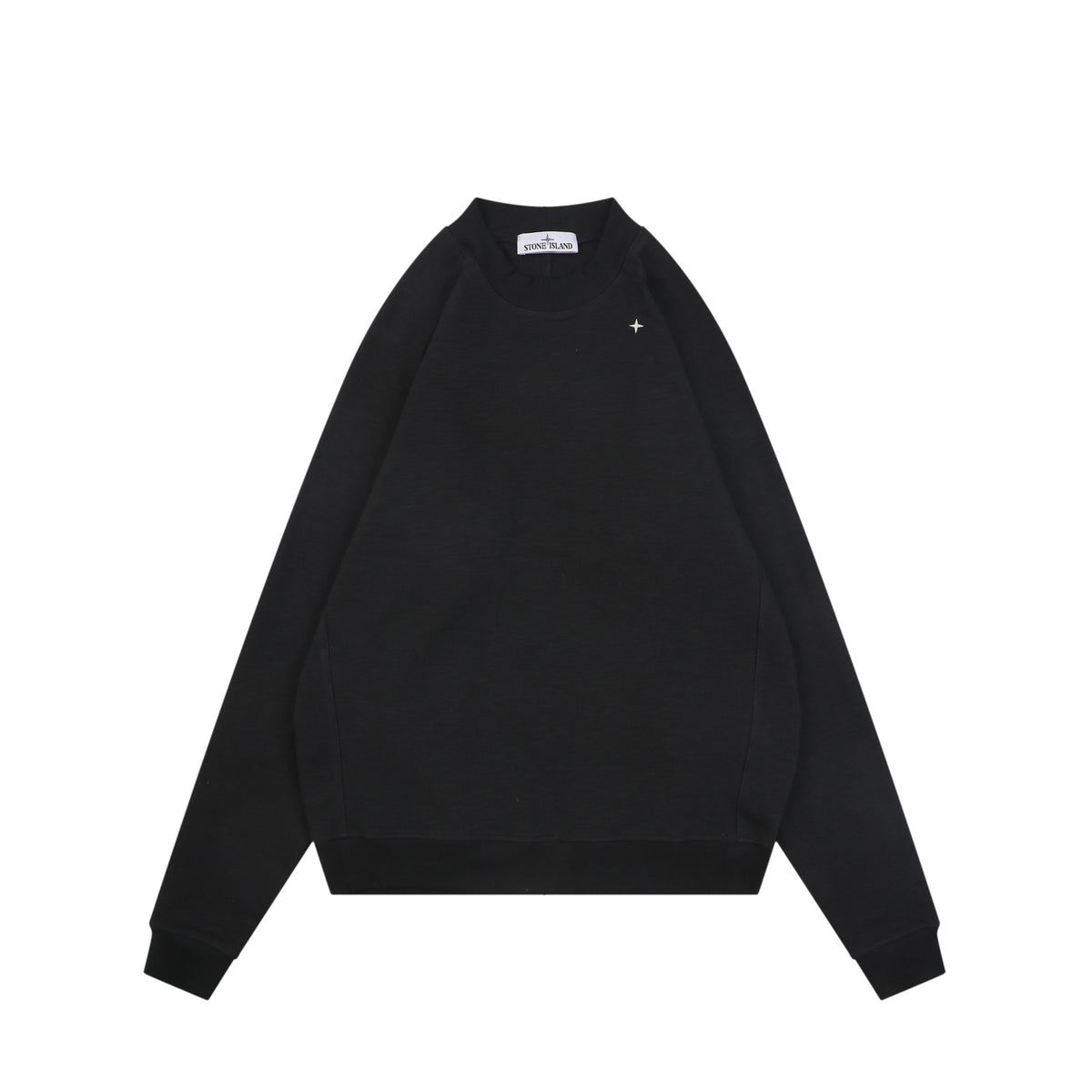Stone Island Small Star Embroidered Crewneck Sweatshirt in Black