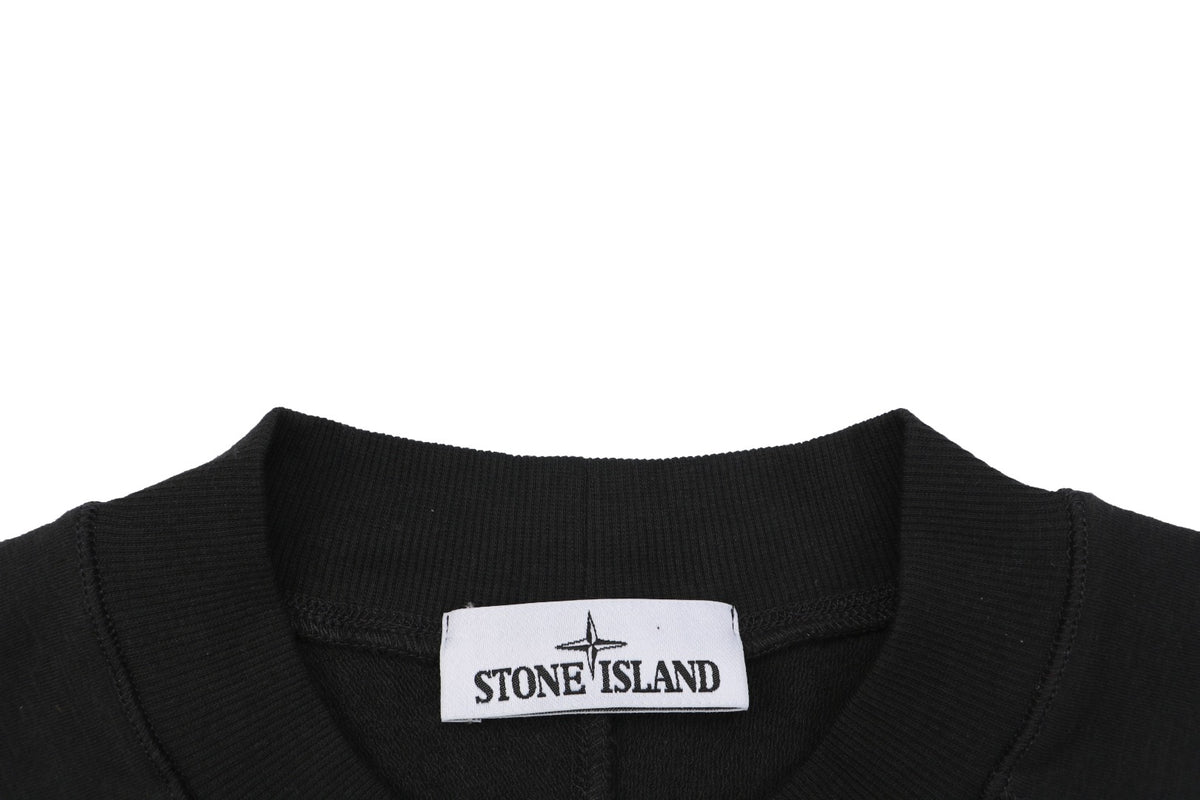 Stone Island Small Star Embroidered Crewneck Sweatshirt in Black