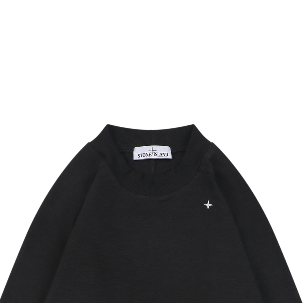 Stone Island Small Star Embroidered Crewneck Sweatshirt in Black