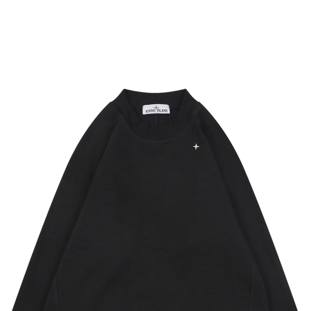 Stone Island Small Star Embroidered Crewneck Sweatshirt in Black