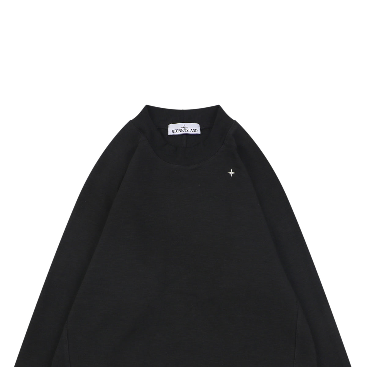 Stone Island Small Star Embroidered Crewneck Sweatshirt in Black