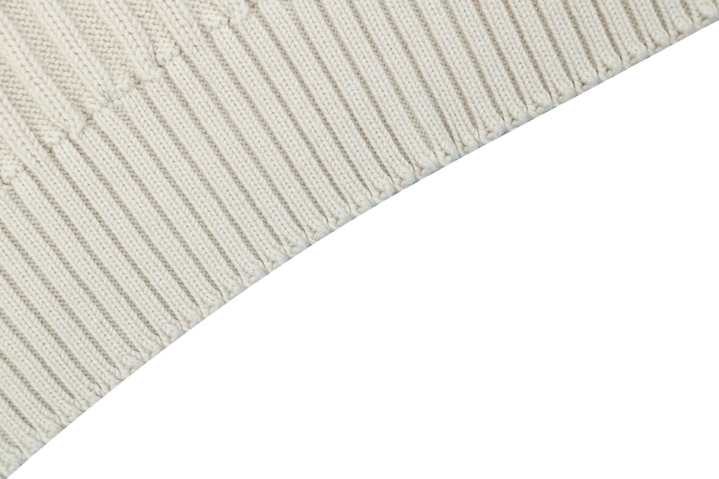 Balenciaga Ring Logo Ribbed Half-Zip Sweater in Ivory