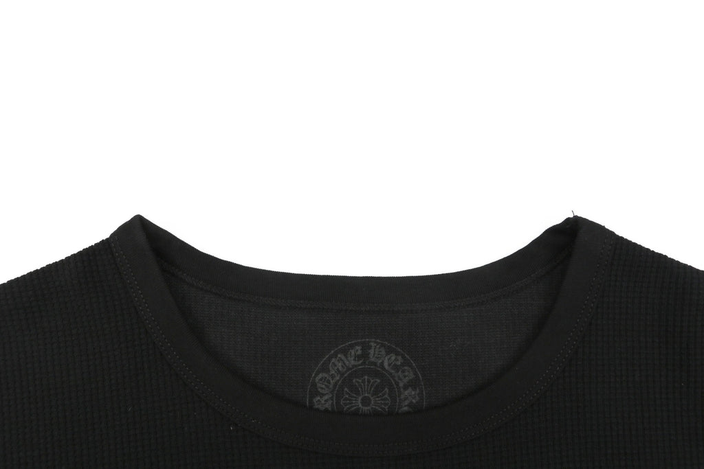Chrome Hearts Waffle-Knit Vine Sword Print Long-Sleeve T-Shirt in Black