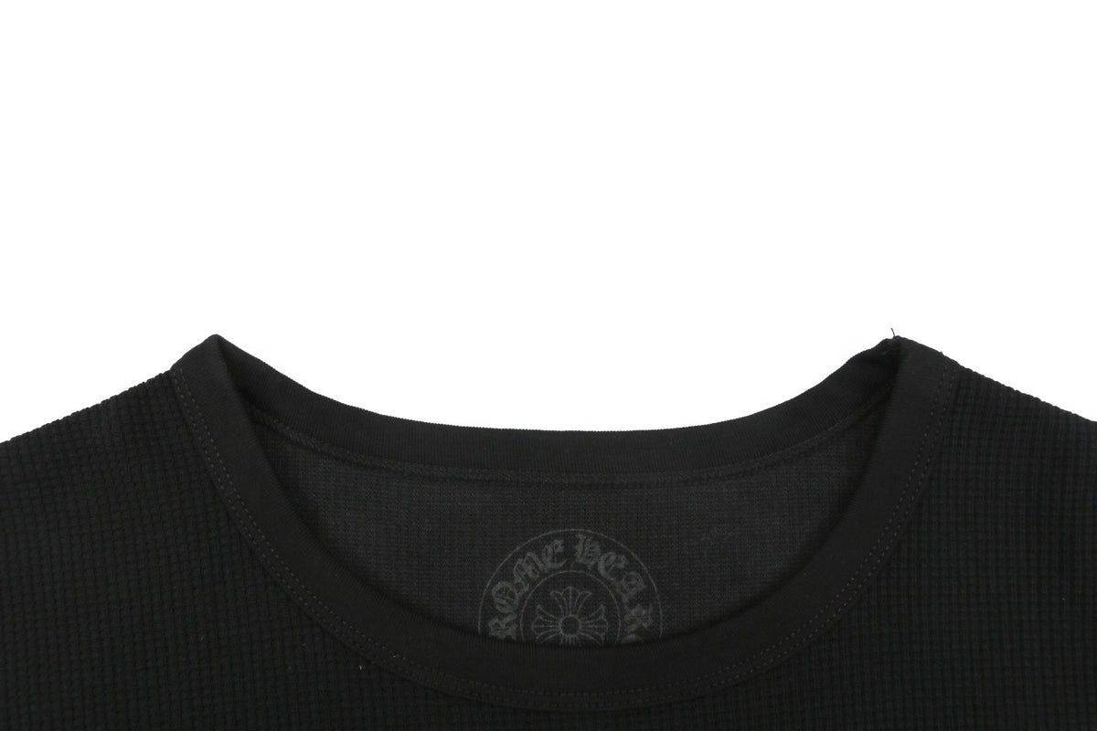 Chrome Hearts Waffle-Knit Vine Sword Print Long-Sleeve T-Shirt in Black