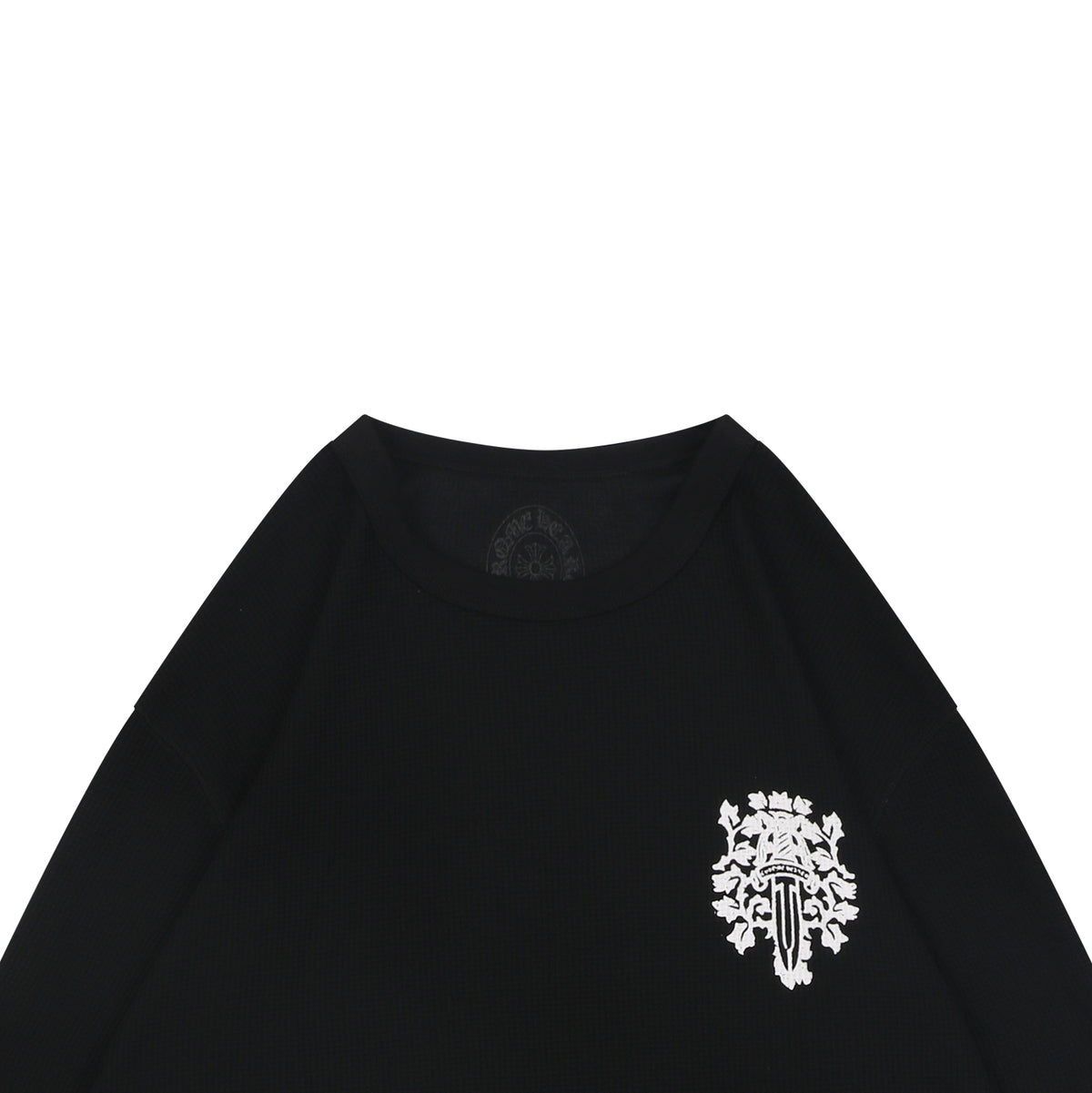 Chrome Hearts Waffle-Knit Vine Sword Print Long-Sleeve T-Shirt in Black