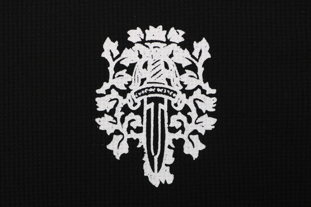 Chrome Hearts Waffle-Knit Vine Sword Print Long-Sleeve T-Shirt in Black