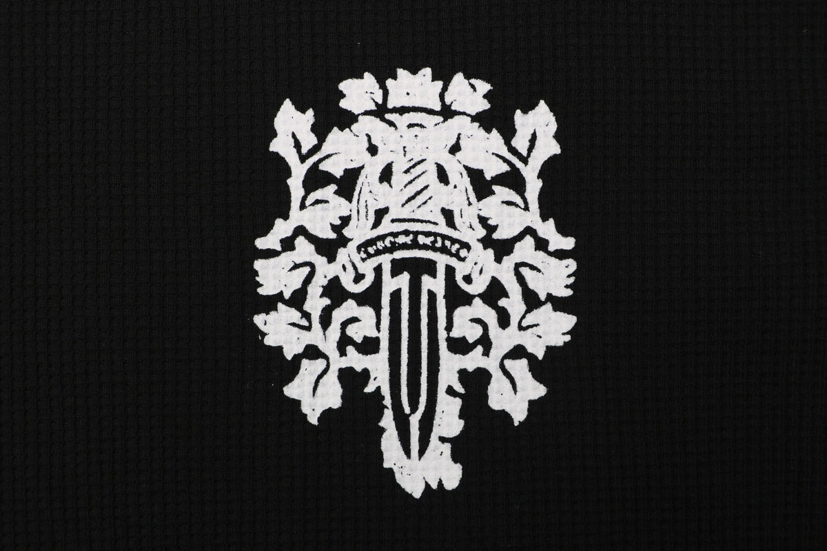 Chrome Hearts Waffle-Knit Vine Sword Print Long-Sleeve T-Shirt in Black
