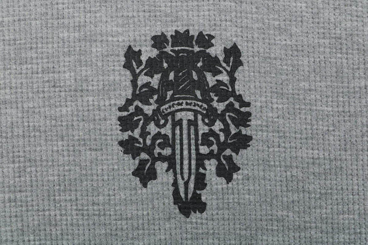 Chrome Hearts Waffle-Knit Vine Sword Print Long-Sleeve T-Shirt in Gray