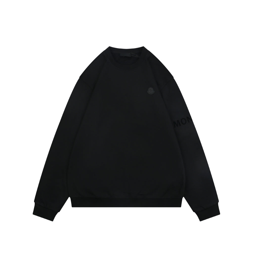 Moncler Tonal MK Logo Crewneck Sweatshirt in Black