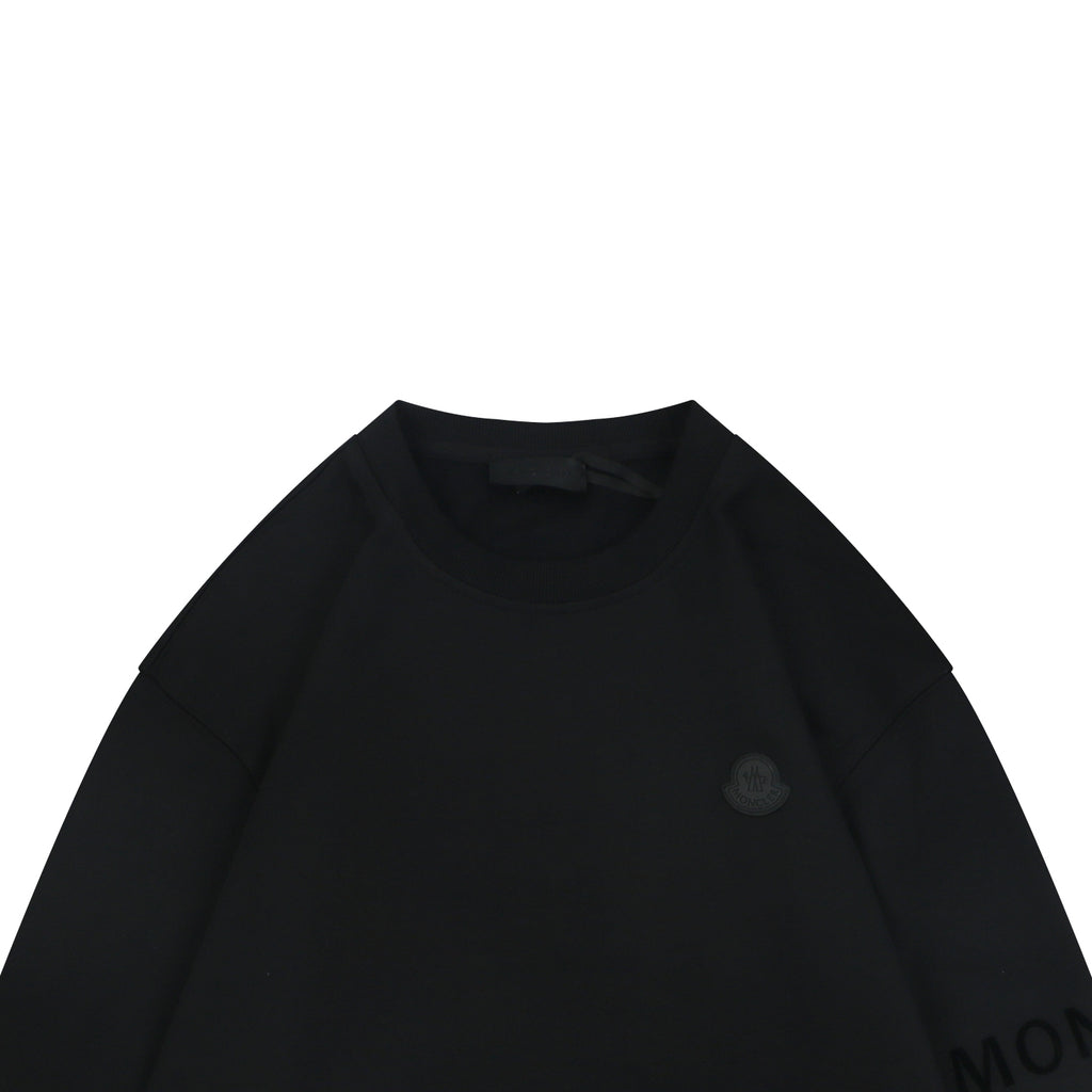 Moncler Tonal MK Logo Crewneck Sweatshirt in Black