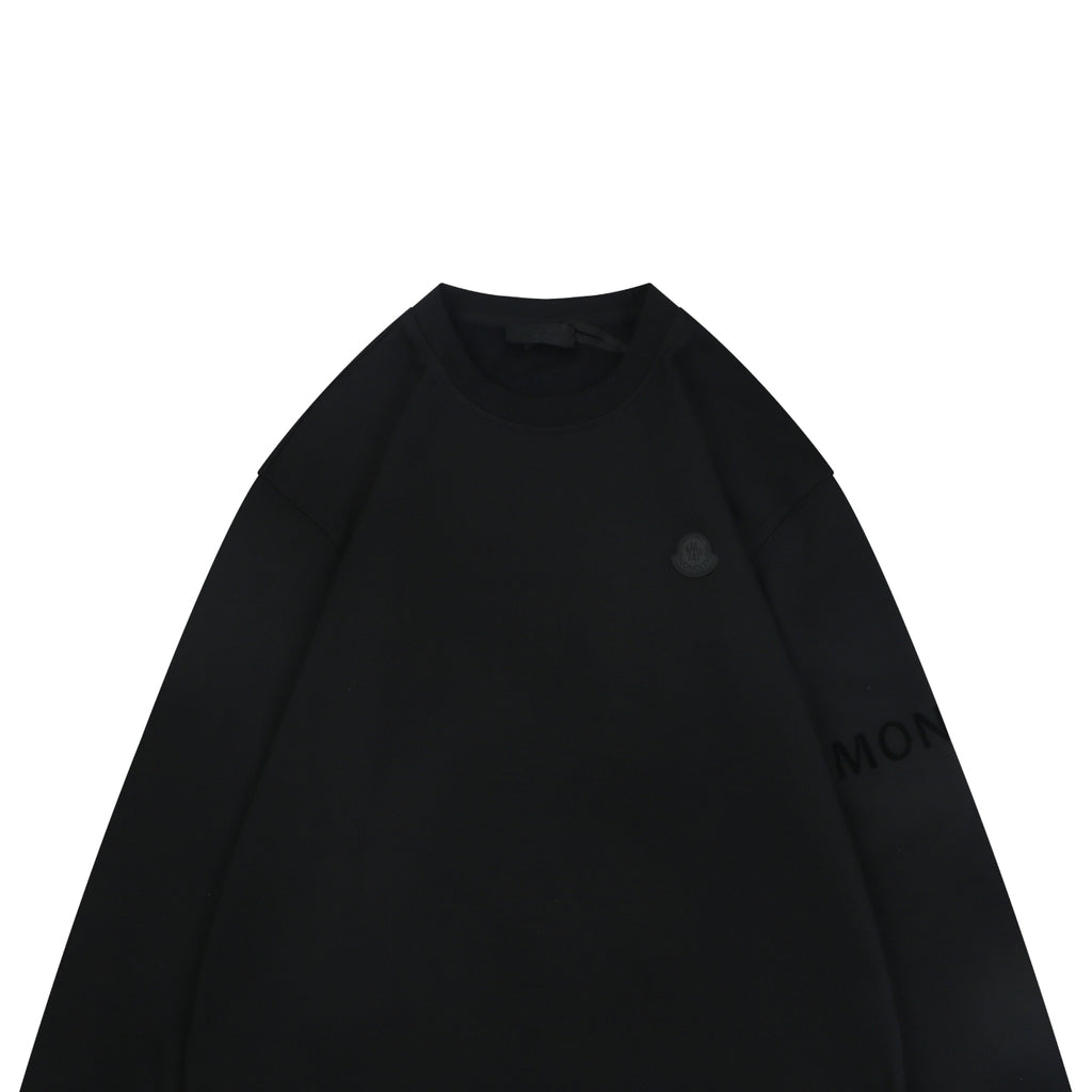 Moncler Tonal MK Logo Crewneck Sweatshirt in Black