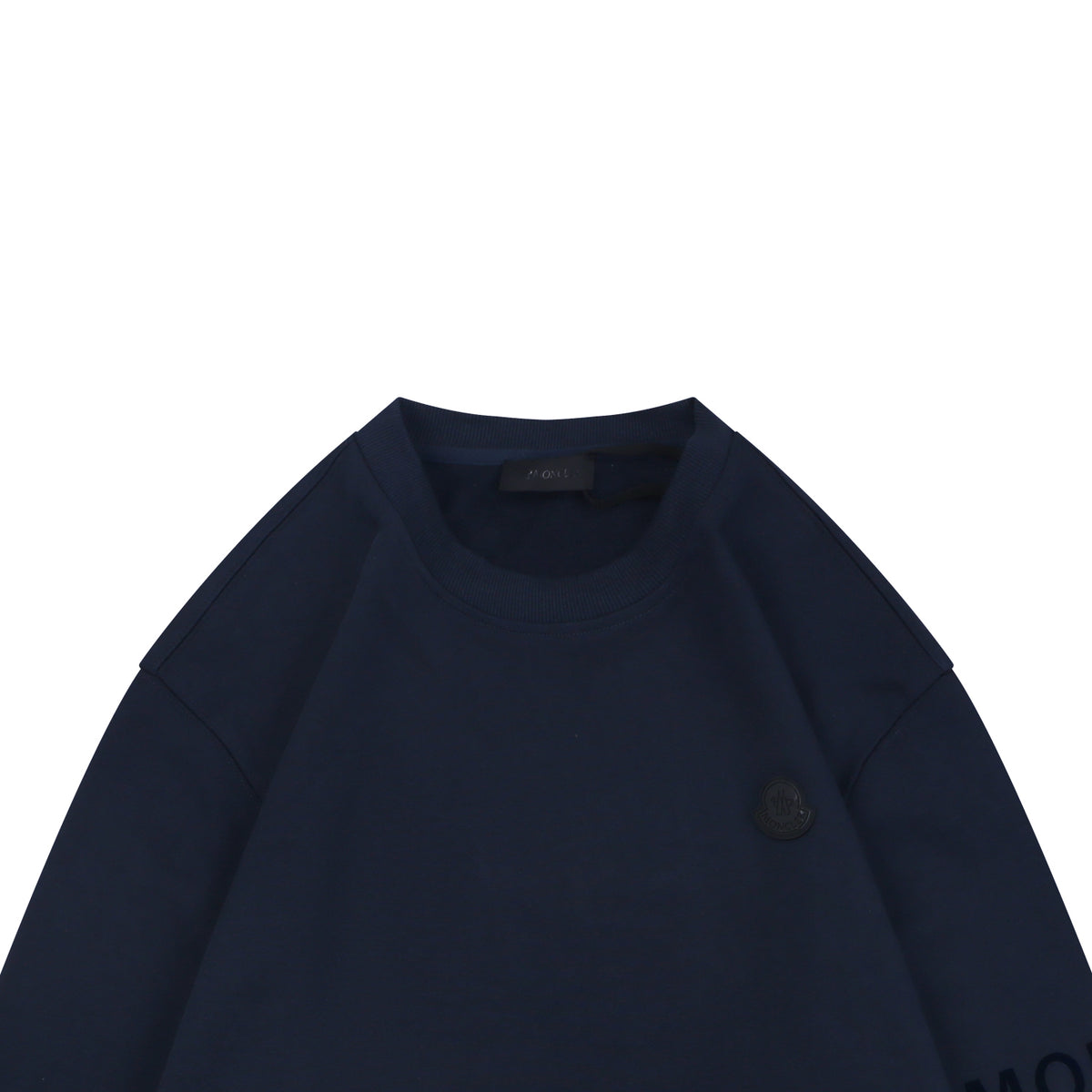 Moncler Tonal MK Logo Crewneck Sweatshirt in Navy