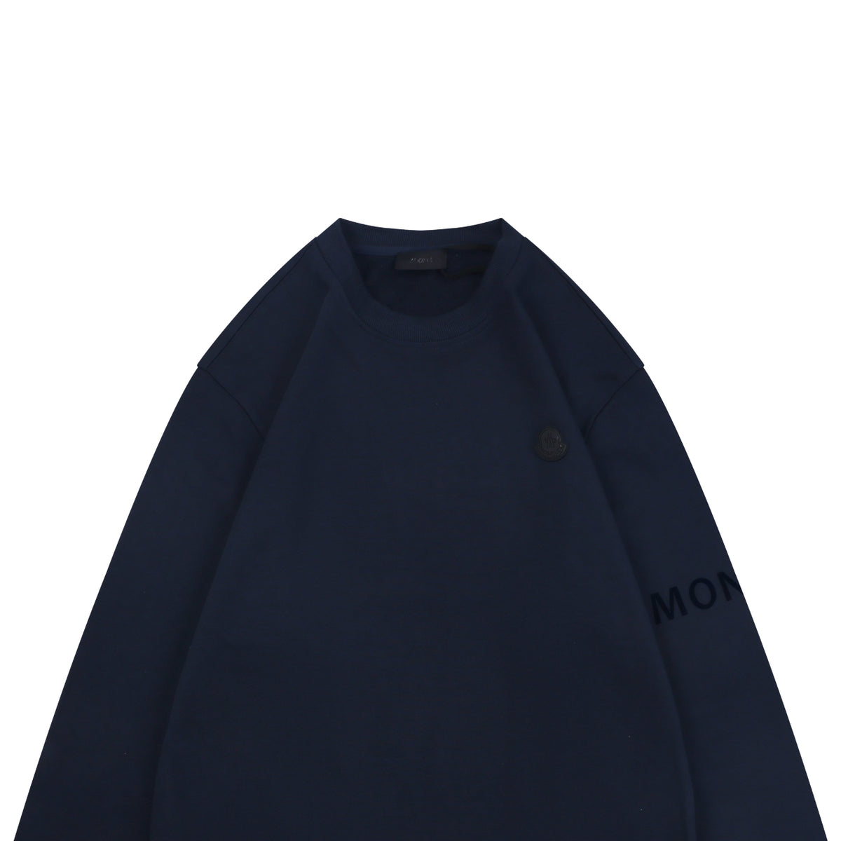 Moncler Tonal MK Logo Crewneck Sweatshirt in Navy