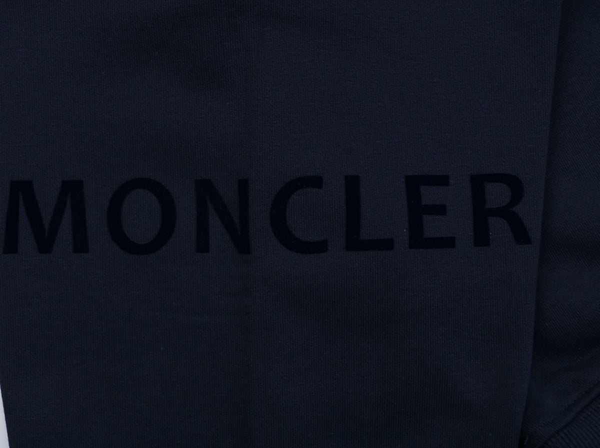 Moncler Tonal MK Logo Crewneck Sweatshirt in Navy