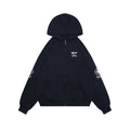 Balenciaga WFP Letter Print Hooded Jacket in Navy