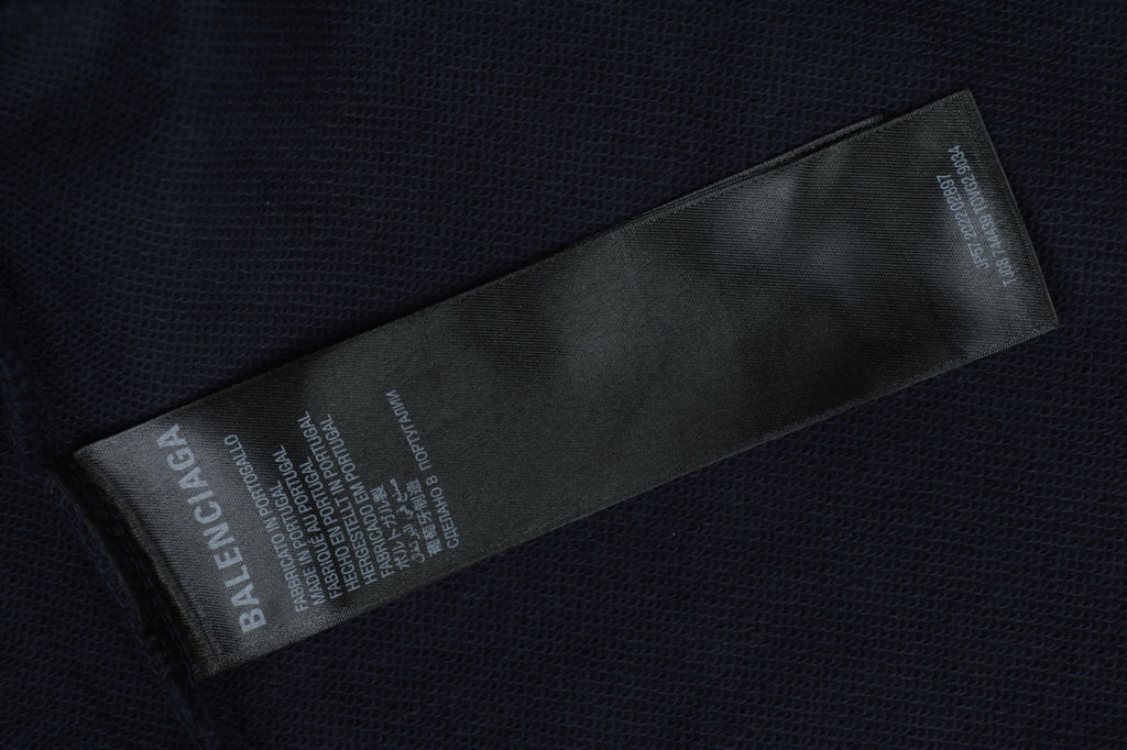 Balenciaga WFP Letter Print Hooded Jacket in Navy