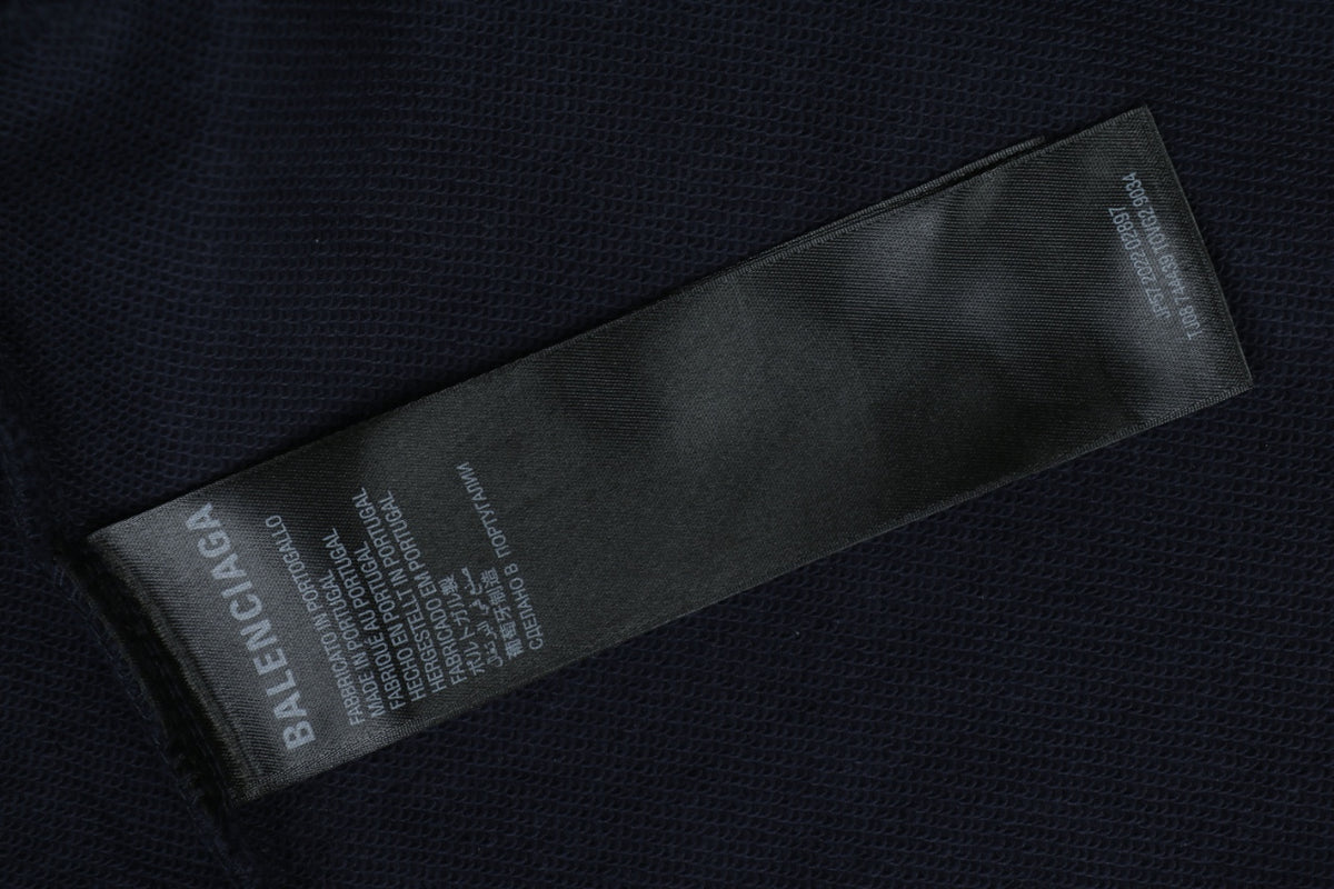 Balenciaga WFP Letter Print Hooded Jacket in Navy