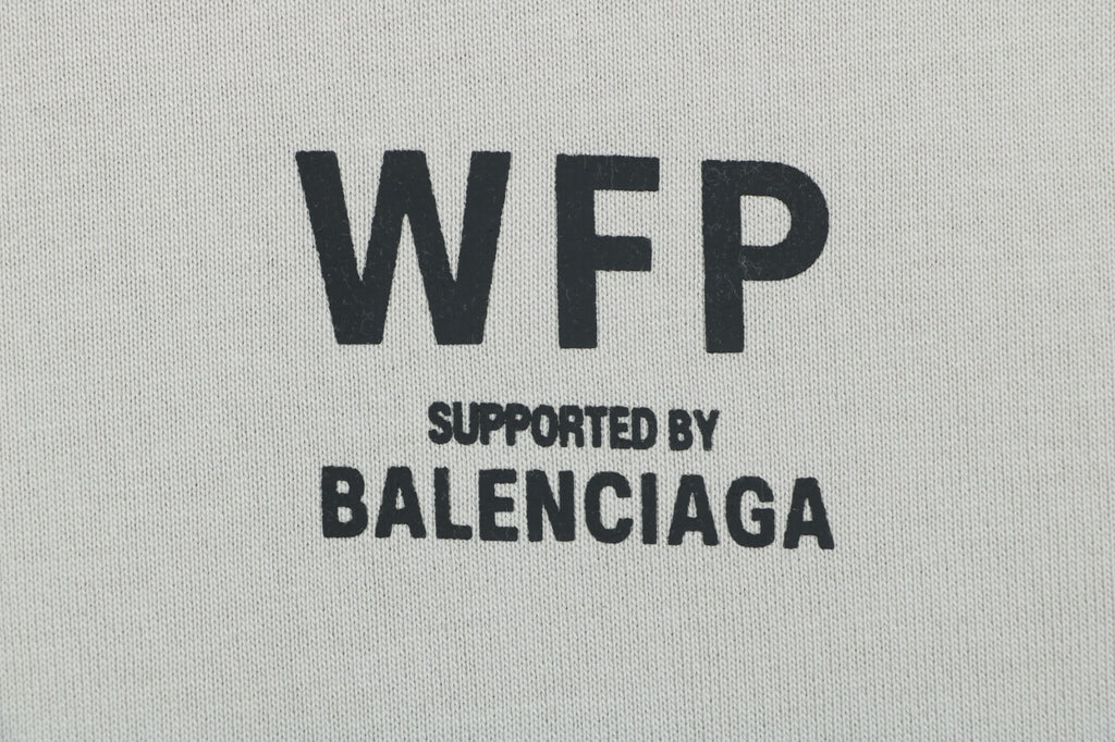 Balenciaga WFP Letter Print Hooded Jacket in Light Gray