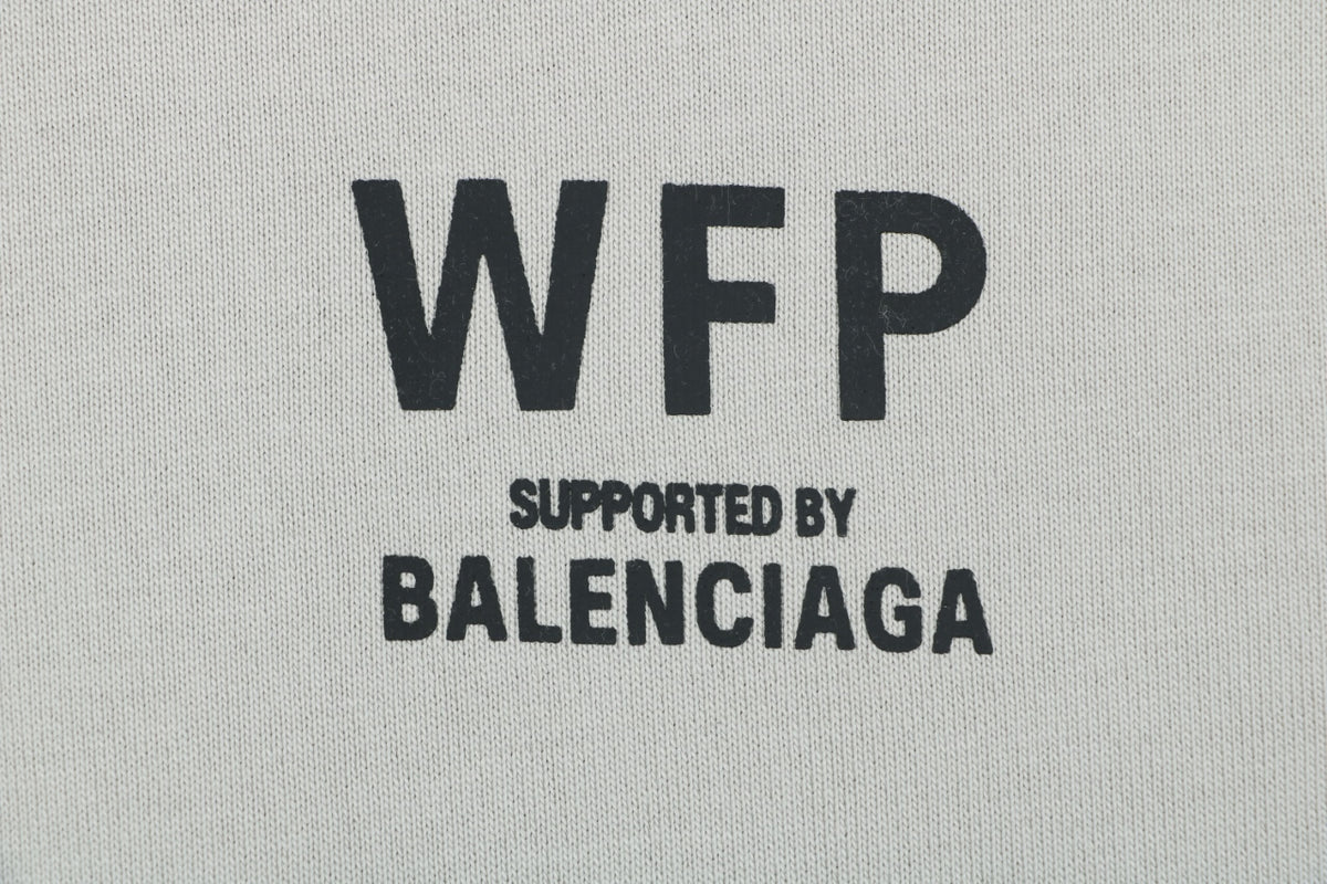 Balenciaga WFP Letter Print Hooded Jacket in Light Gray