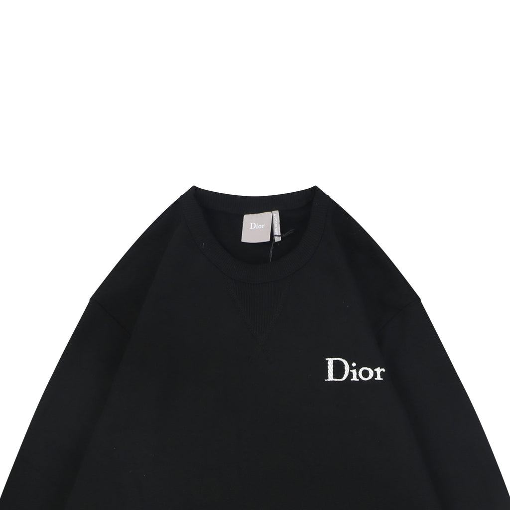 Dior Small Dio Embroidered Crewneck Sweatshirt in Black