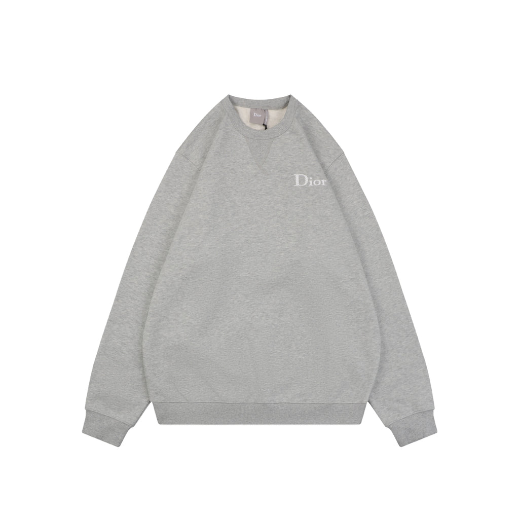 Dior Small Dio Embroidered Crewneck Sweatshirt in Light Gray
