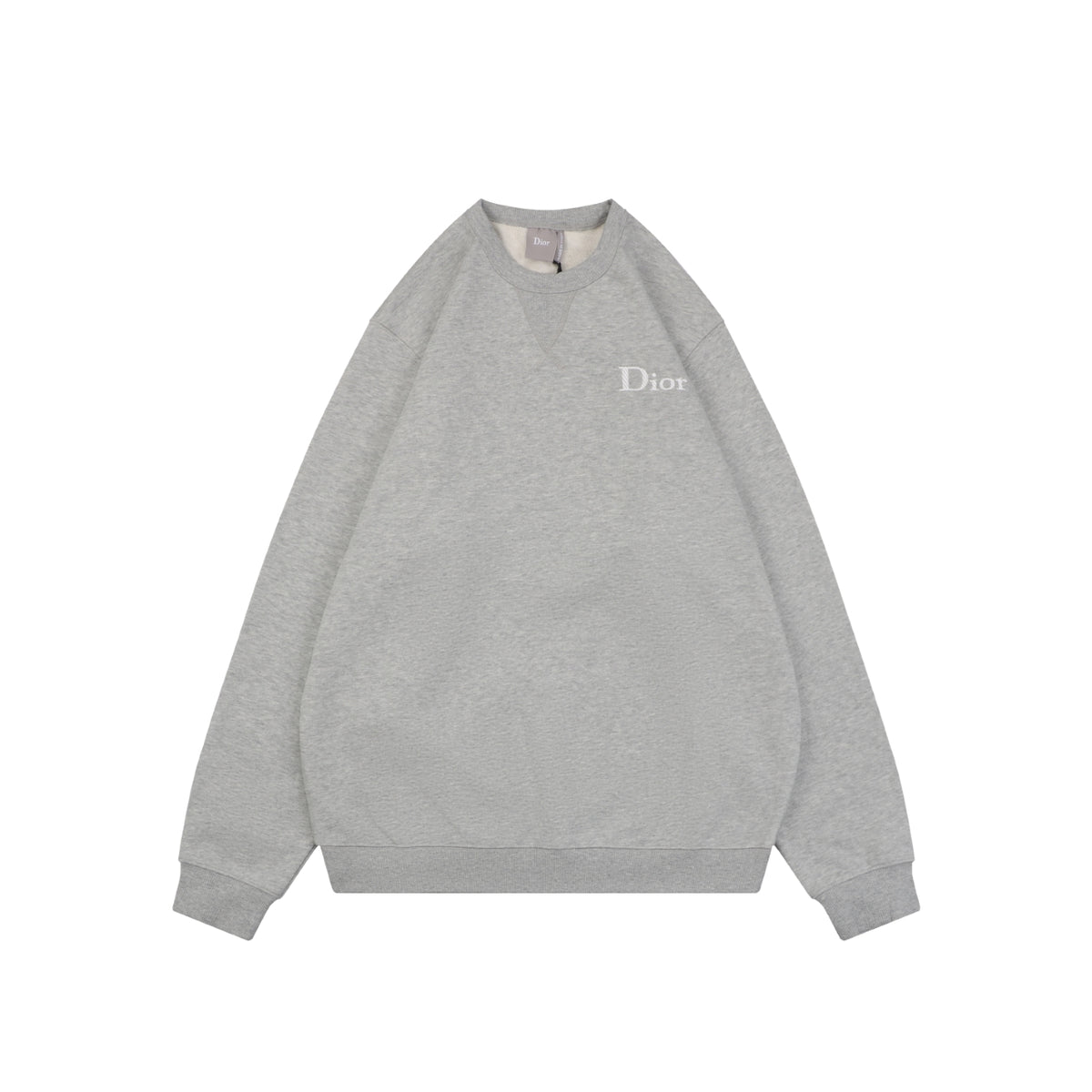 Dior Small Dio Embroidered Crewneck Sweatshirt in Light Gray