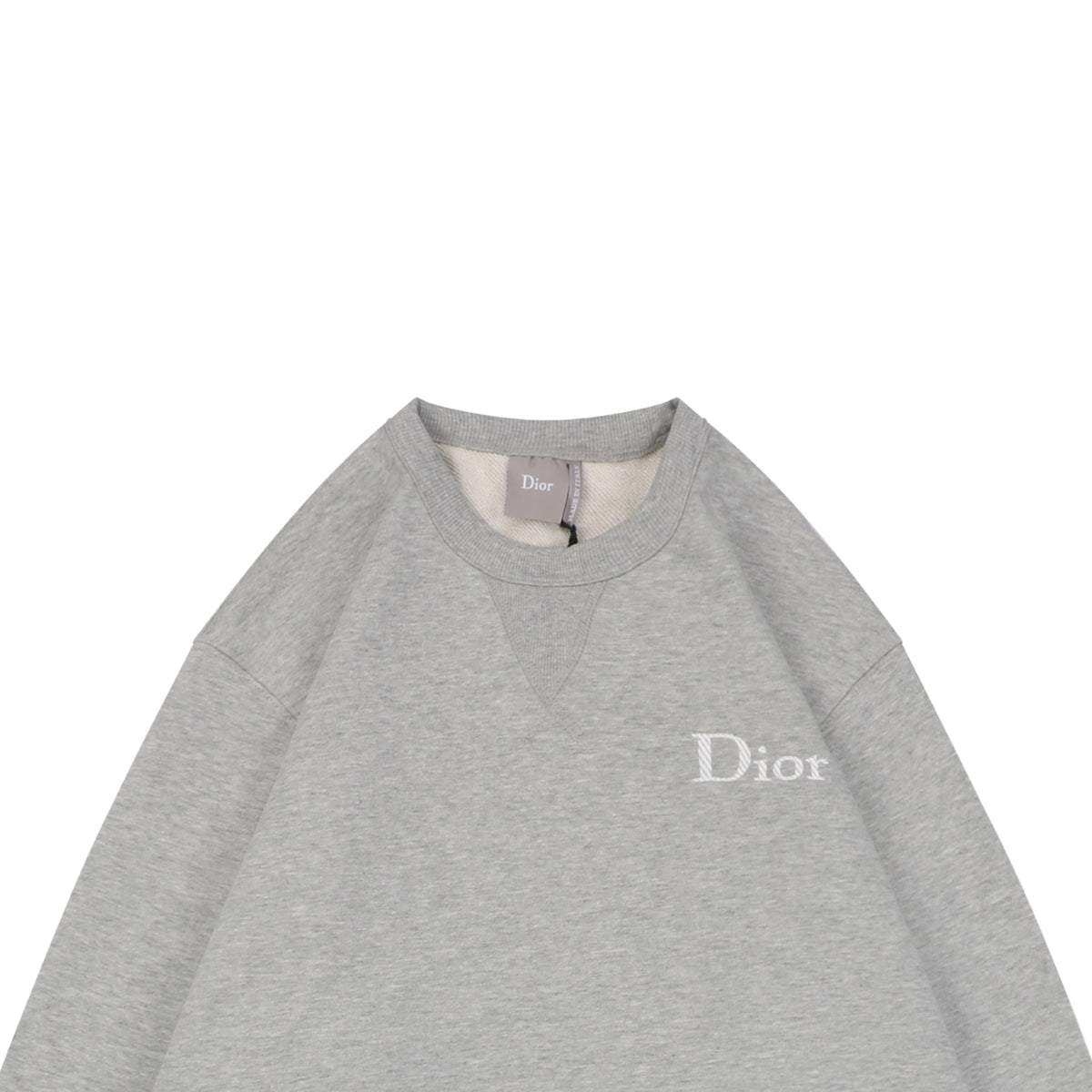 Dior Small Dio Embroidered Crewneck Sweatshirt in Light Gray