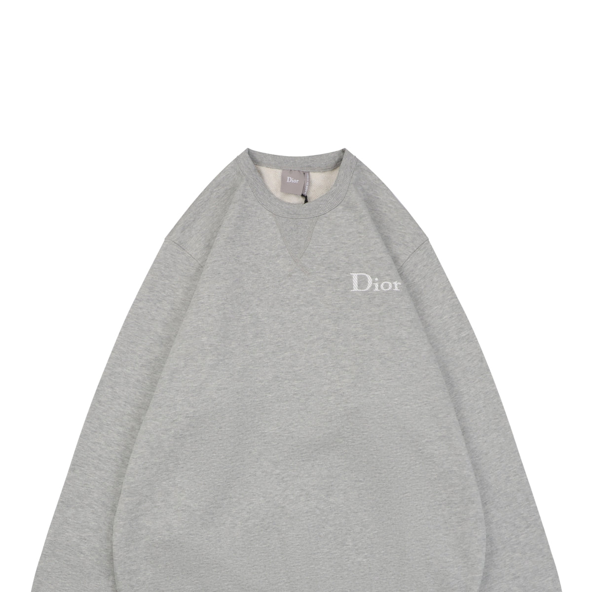 Dior Small Dio Embroidered Crewneck Sweatshirt in Light Gray