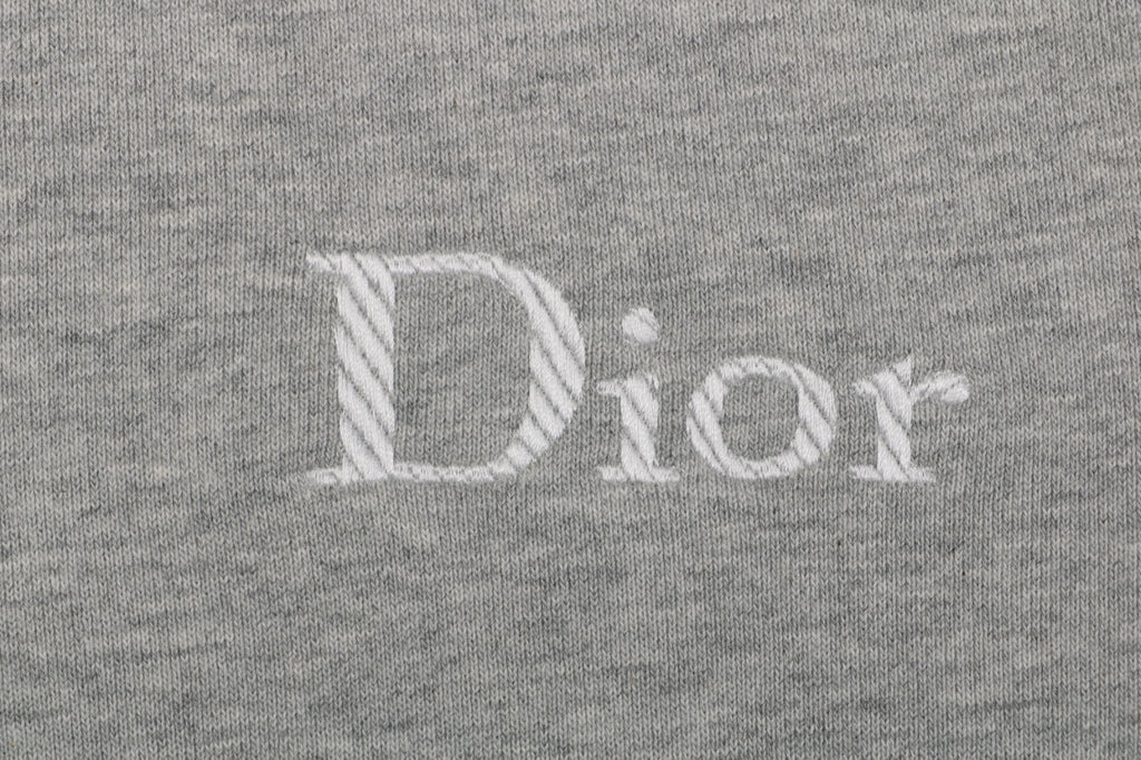 Dior Small Dio Embroidered Crewneck Sweatshirt in Light Gray