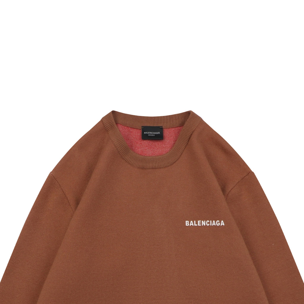 Balenciaga Cola Logo Crewneck Sweater in Brown