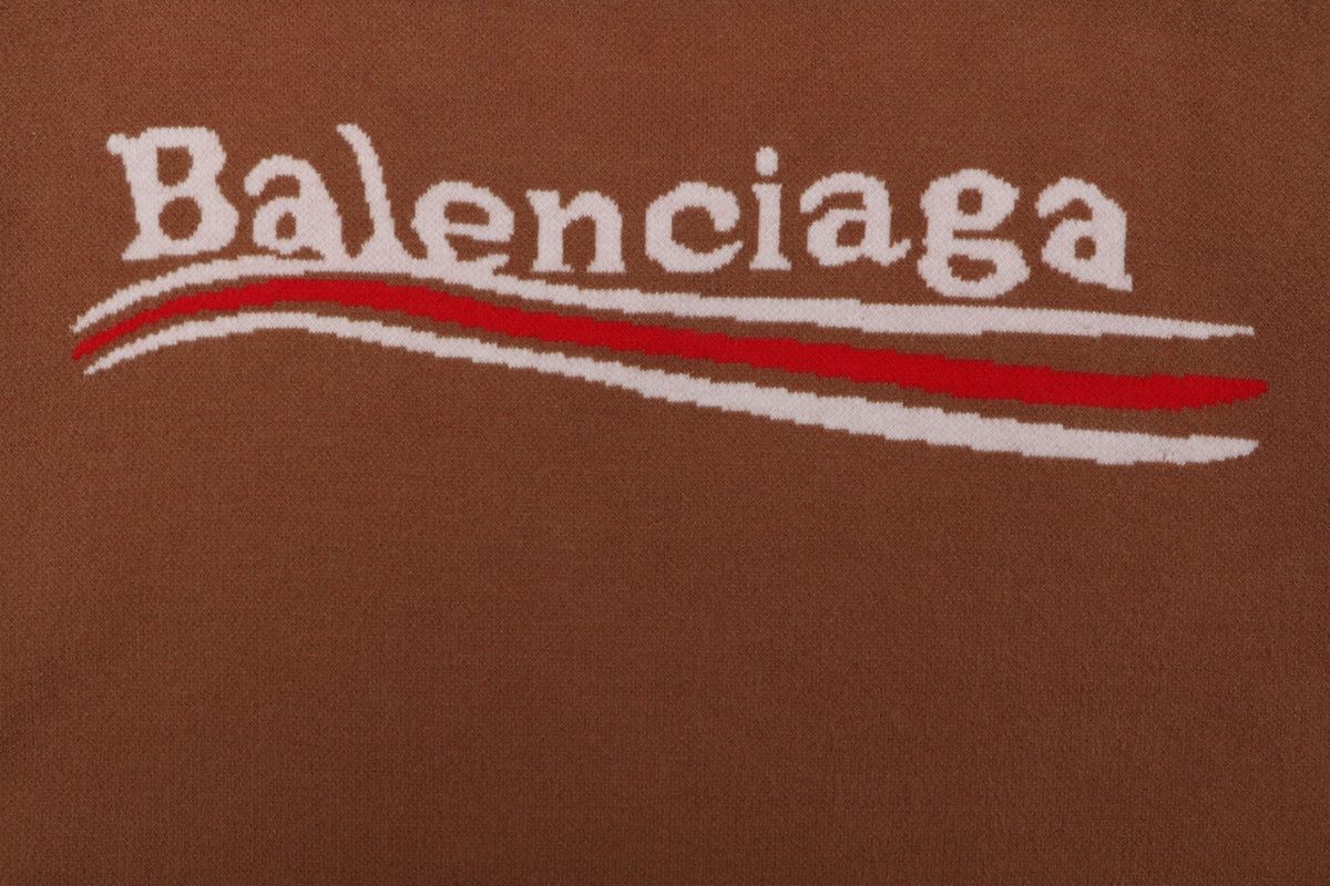 Balenciaga Cola Logo Crewneck Sweater in Brown