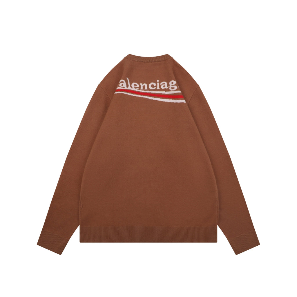 Balenciaga Cola Logo Crewneck Sweater in Brown